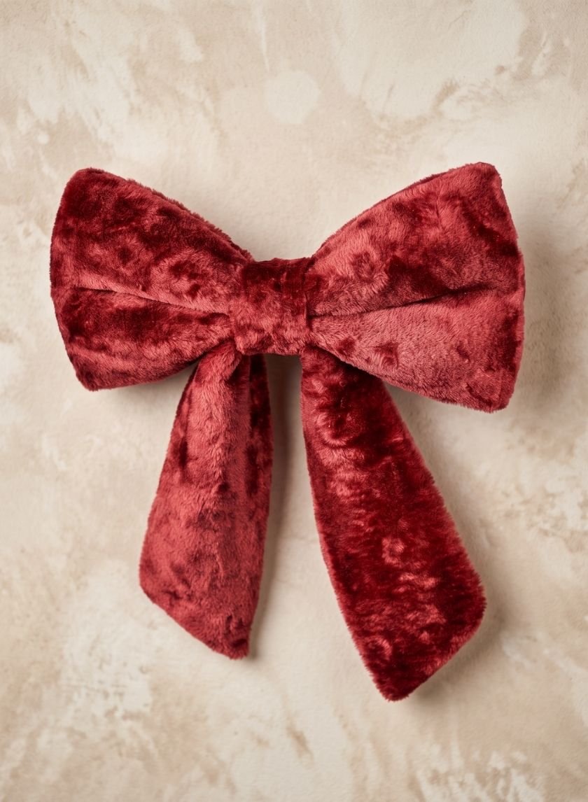 15in Long Thick Fleece Bow Decor Jamali Garden