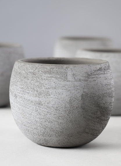 3in Tall Iquitos Venetian Grey Ceramic Mini Pot, Set of 6 Decor Jamali Garden