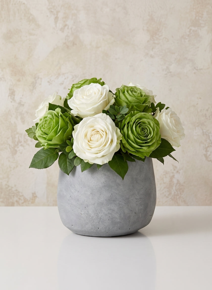 4 1/4in Tall Cement Fishbowl Vase