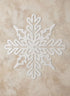 14in Wide 3D Plastic Snowflake Iridescent White Decor Jamali Garden