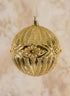4in Round Jeweled Gold Plastic Ornament Decor Jamali Garden