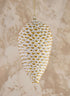 7in Long Etched Gold White Pinecone Decor Jamali Garden