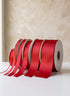 Red Double Faced Satin Ribbon 50 Yard Spool Decor Jamali Garden