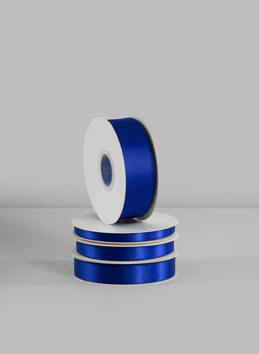 Cobalt Double Faced Satin Ribbon 50 Yard Spool Decor Jamali Garden