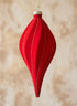 8in Long Red Flocked Gold Lined Finial Ornament Decor Jamali Garden