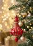 8.5in Long Plastic "Real Mercury Glass Look" Red Finial Ornament Decor Jamali Garden