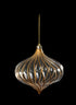 5in Plastic "Real Glass Look" Antique Clear Gold Onion Ornament