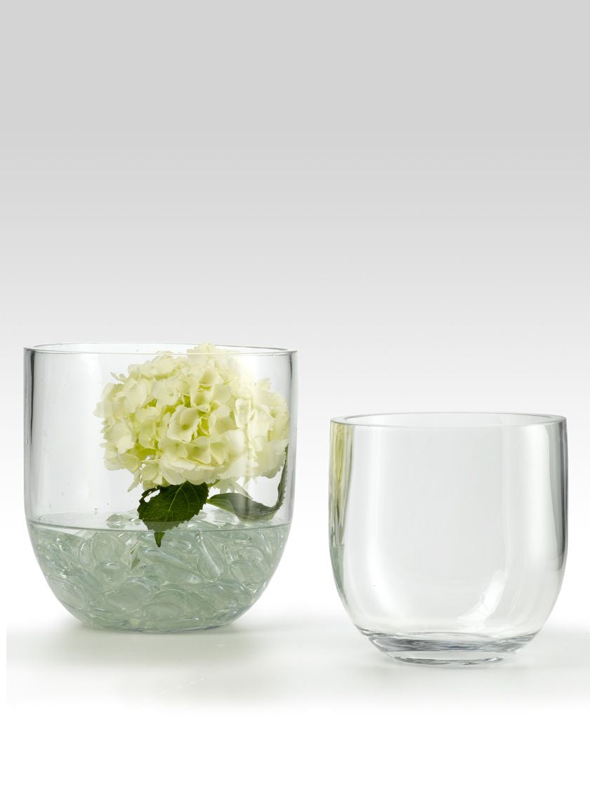 6 x 6-inch Glass Vases With Tapered Bottoms Decor Jamali Garden