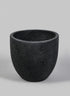 10in Yerevan Black Cement Stone Egg Pot Decor Jamali Garden