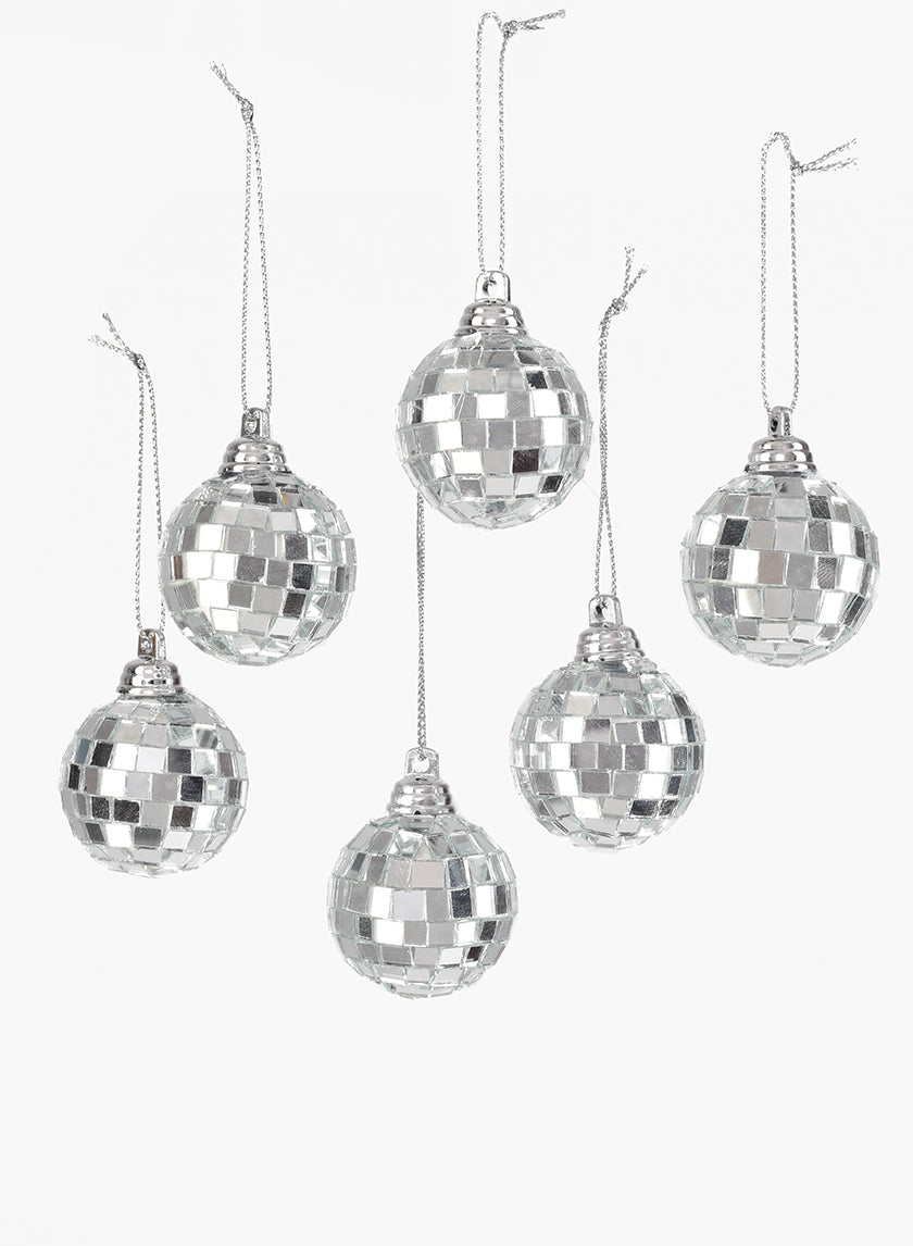 1in Round Mirror Ball Christmas Ornaments Decor Jamali Garden