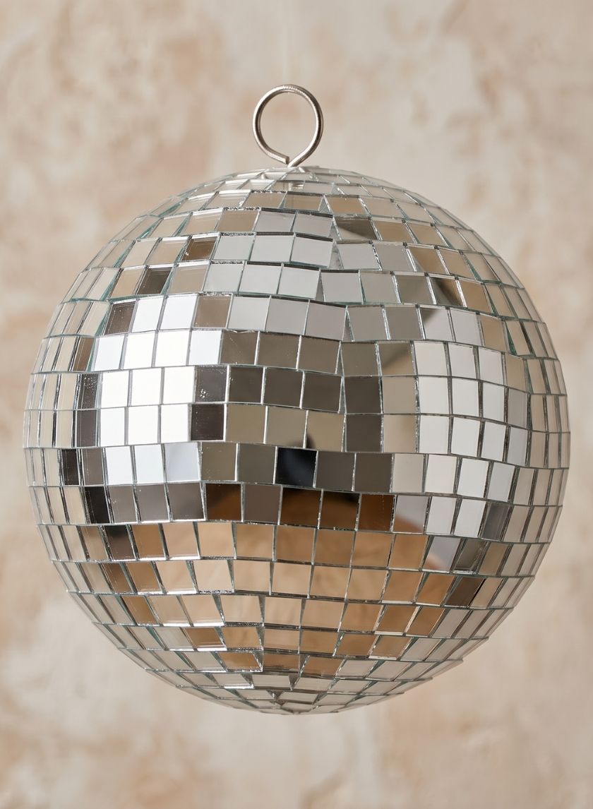 4in Round Silver Mirror Ball Ornaments, Set of 6 Decor Jamali Garden