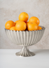 12in Wide Palermo Brushed Silver Scallop Compote Metal Bowl Decor Jamali Garden