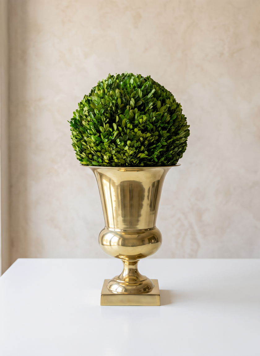 21in Tall Gold Aluminum Urn Decor Jamali Garden