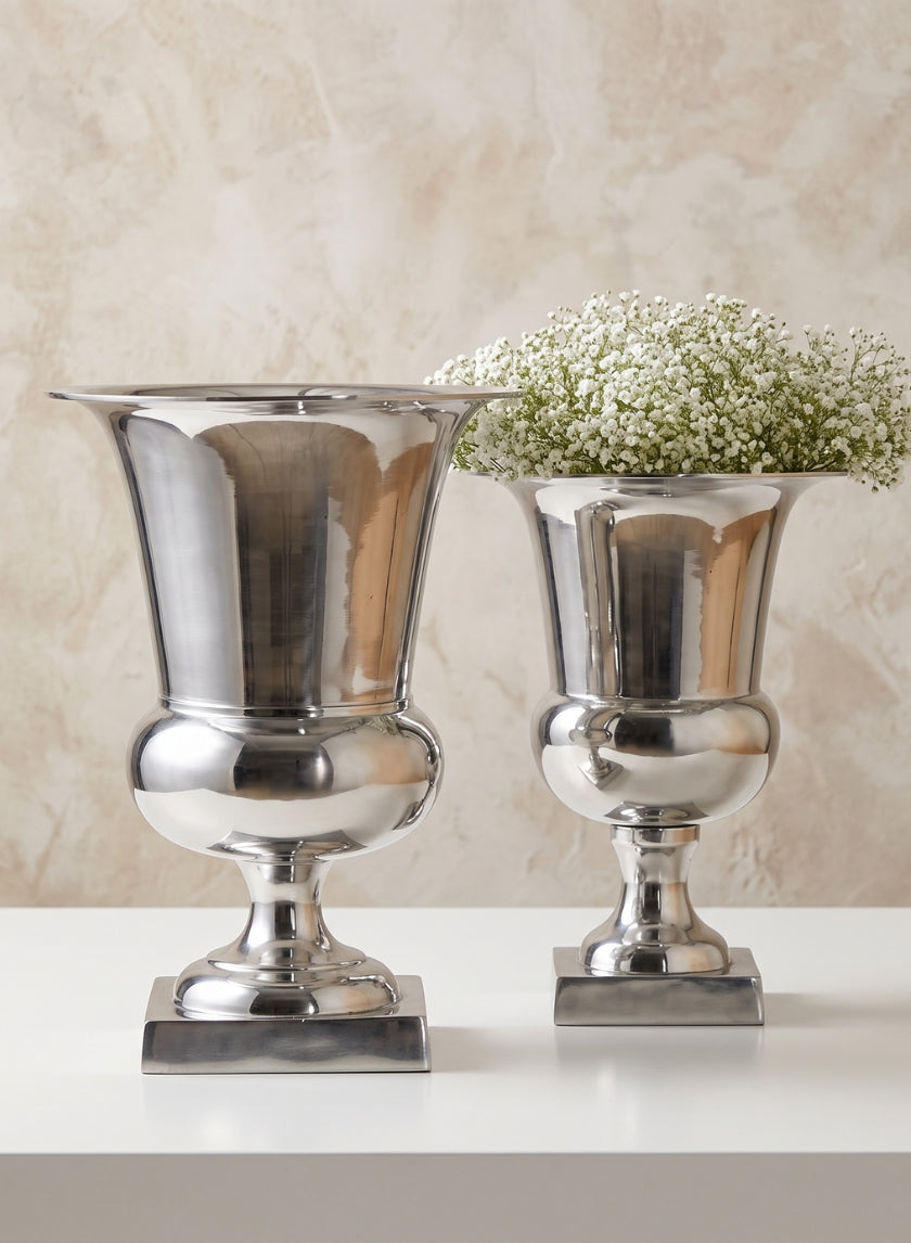 Polished Aluminum Urns Decor Jamali Garden