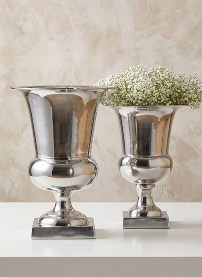 Polished Aluminum Urns Decor Jamali Garden