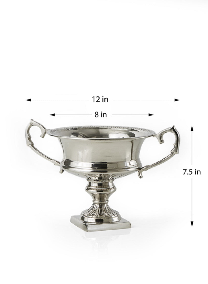 Aluminum Flower Silver Urn Decor Jamali Garden Silver 8in Wide EACH