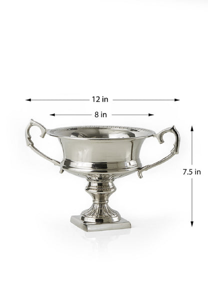 Aluminum Flower Silver Urn Decor Jamali Garden Silver 8in Wide EACH