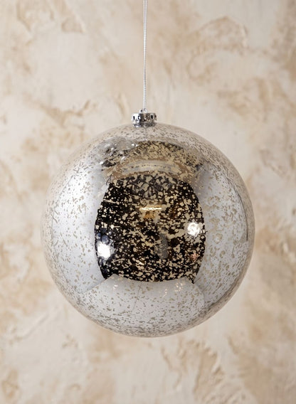 7.75in Round Silver Mercury Plastic Ornament Ball (200mm)