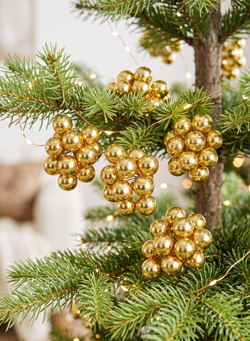 1in Round Shiny Gold Glass Balls on Picks (25mm), Set of 144 Decor Jamali Garden