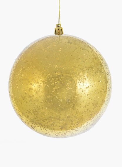 4.75in Round Gold Mercury Glass Plastic Ornament Balls (120mm) Decor Jamali Garden