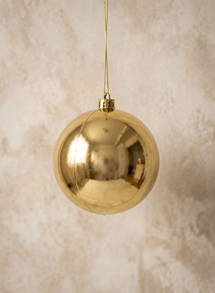 6in Round Shiny Gold Plastic Ornament Balls (150mm) Decor Jamali Garden