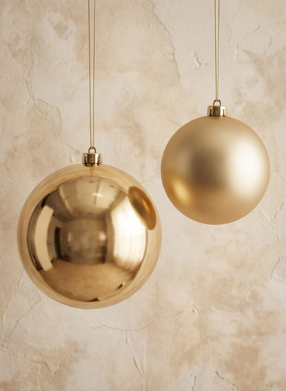 7.75in Round Shiny Gold Plastic Ornament Ball (200mm) Decor Jamali Garden