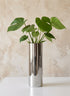 17in Tall Polished Aluminum Cylinder Vase Decor Jamali Garden