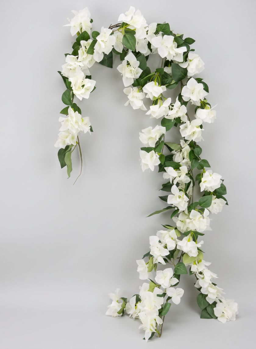 66in Long White Climbing Bougainvillea Garland