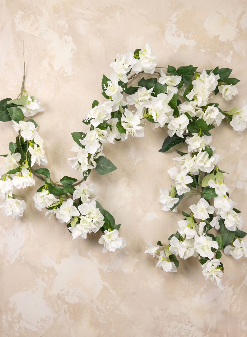 5.5ft White Climbing Bougainvillea Garland