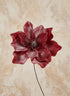 8in Long White Glittered Red Magnolia Pick Decor Jamali Garden