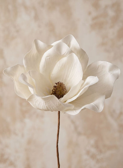 9in Long Glittered White Magnolia Pick, Case of 48 Decor Jamali Garden