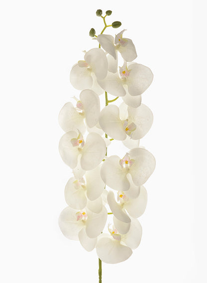 55in Long Real Touch White Glitter Phalaenopsis Orchid Stem, Bundle of 12 Decor Jamali Garden