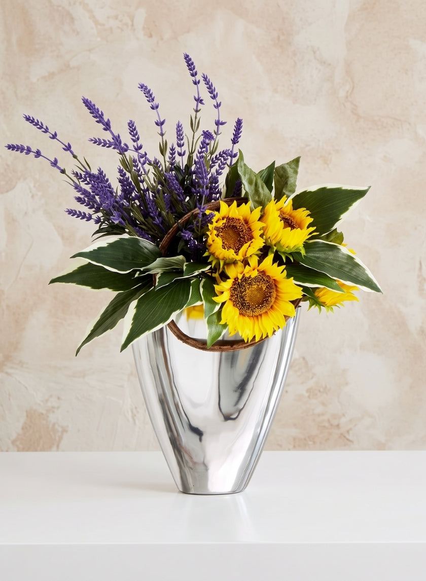 12in Tall Tulip Aluminum Vase Decor Jamali Garden