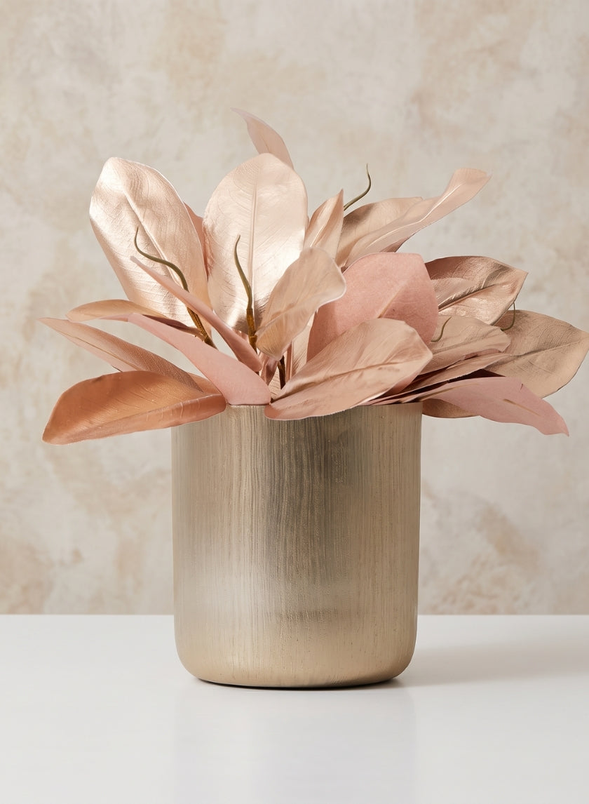 8in Tall Gold Aluminum Vase Decor Jamali Garden