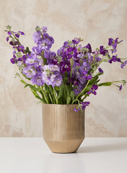 6in Tall Tapered Gold Aluminum Vase Decor Jamali Garden