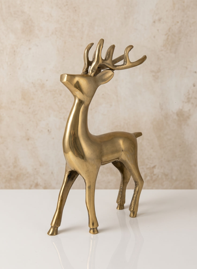 8in Tall Gold Metal Reindeer Decor Jamali Garden