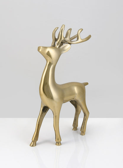 8in Tall Gold Metal Reindeer Decor Jamali Garden