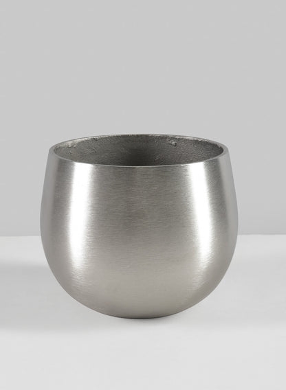 Araami Matte Silver Aluminium Bowl Decor Jamali Garden