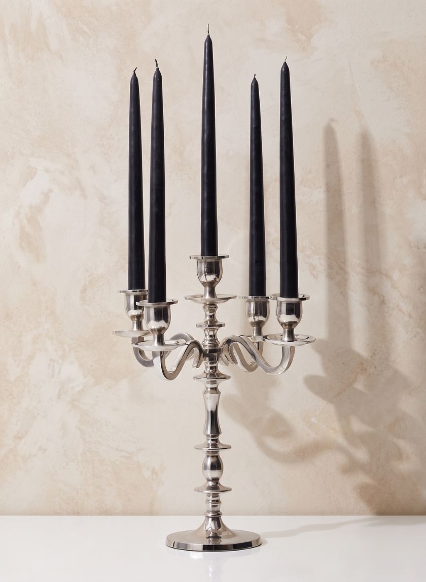 14in Tall Nickel Candelabra