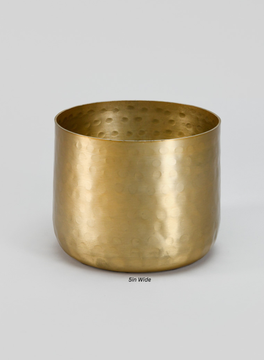 Mysore Brass Look Aluminum Pot Decor Jamali Garden 5in Wide EACH