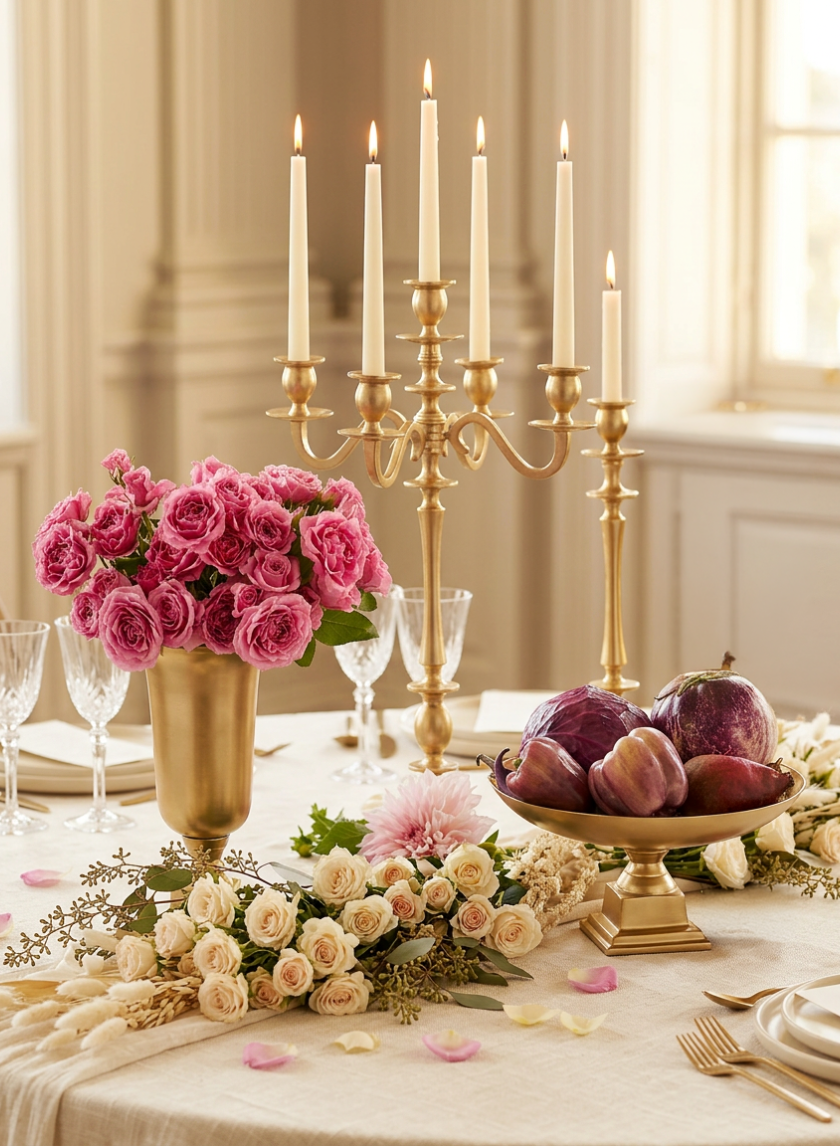 Gold Pedestal Bowl &amp; Urn Vases Decor Jamali Garden