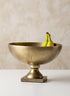 10in Wide Antique Brass Footed Bowl Decor Jamali Garden