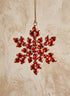 4in Wide Acrylic Red Stone Hanging Plastic Snowflake Decor Jamali Garden