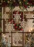 6in Wide Silver Glass Stone Snowflake with Gold Frame Decor Jamali Garden