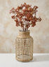 12.5in Tall Los Cabos Rattan Glass Vase, Large Decor Jamali Garden