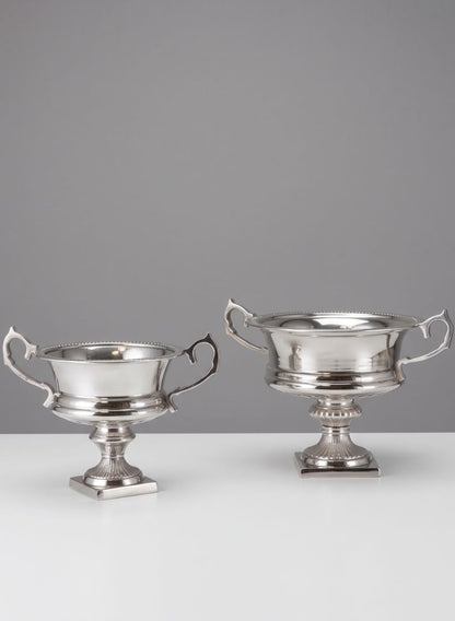 Aluminum Flower Silver Urn Decor Jamali Garden