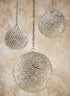 6in Round Hanging Nickel & Crystal Ball Decor Jamali Garden