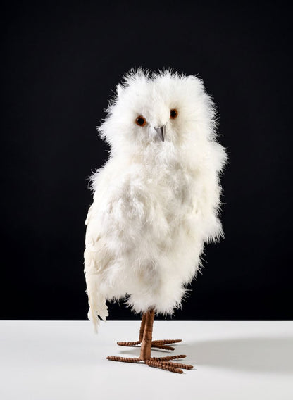 17in Tall White Owl Decor Jamali Garden