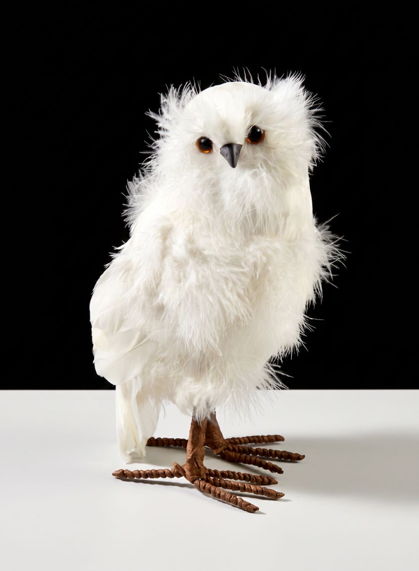10in Tall White Owl Decor Jamali Garden