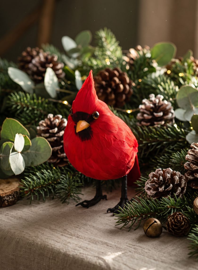 12in Long Giant Red Cardinal Decor Jamali Garden